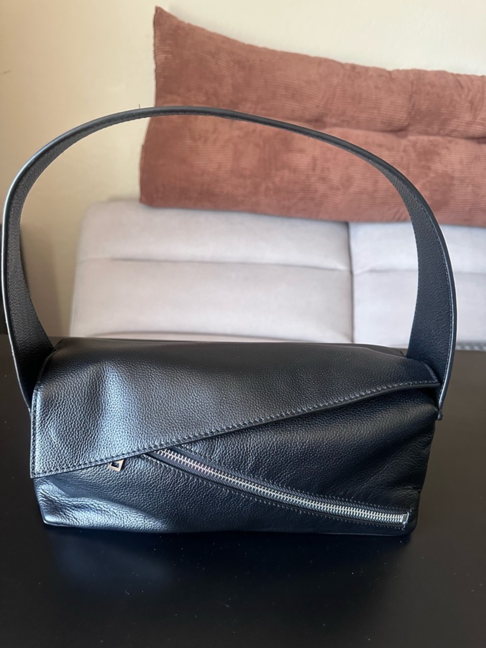 Walter Baker Black Asymmetrical Zip Shoulder Bag - Picture 9 of 9